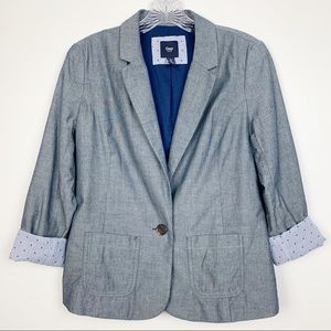 Gap Chambray Blazer Star Interior Blue 2 B10